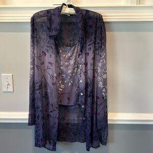 Dana Buckman, two piece, silk blouse and Cami